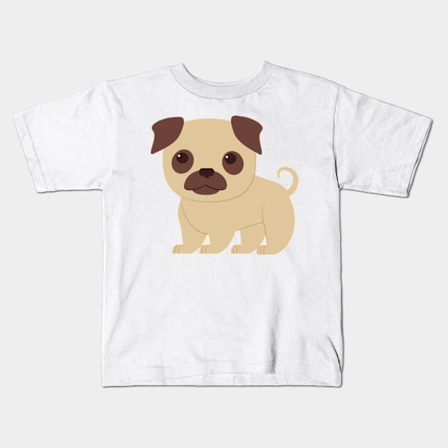 Pug cute dog puppy dog ​​owner Kids T-Shirt by IDesign23